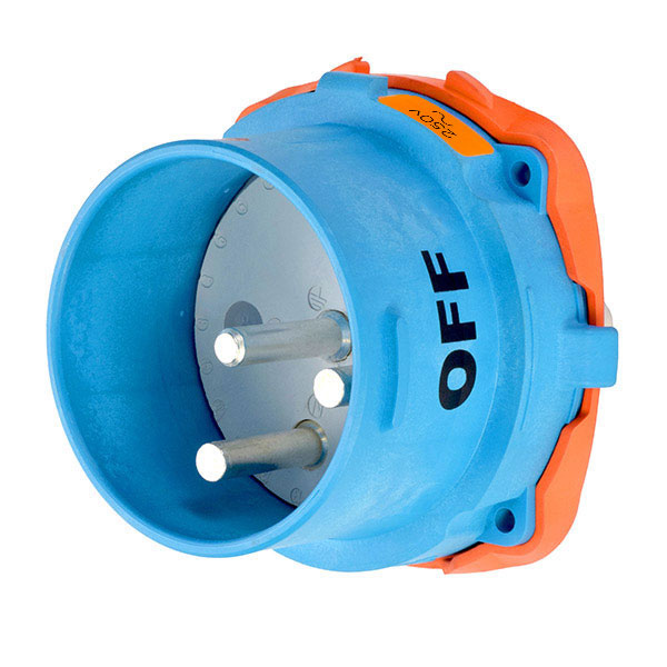 33-98072-A155 - DS100 INLET POLY BLUE SIZE 5 TYPE 4X 2P+G 100A 250 VAC 60 Hz NO AUX WITH NO LOCKOUT HOLE